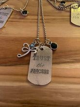 Load image into Gallery viewer, Whispering Souls Mantra Dog Tags with Healing Crystals