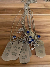 Load image into Gallery viewer, Whispering Souls Mantra Dog Tags with Healing Crystals