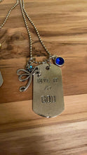 Load image into Gallery viewer, Whispering Souls Mantra Dog Tags with Healing Crystals