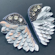 Load image into Gallery viewer, Angel Wing Sequin Earrings with Beads