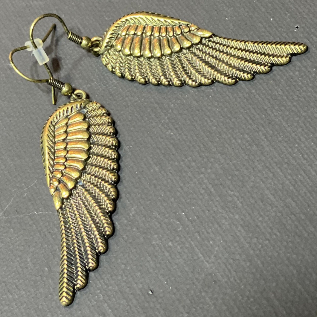 Bronze Angel Wing Dangle Earrings