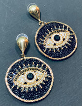 Load image into Gallery viewer, Evil Eye Dangle Stud Earrings with Beads