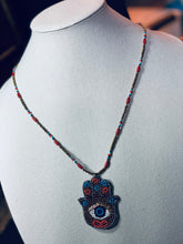 Load image into Gallery viewer, Hamsa &amp; Evil Eye Necklace with Beads
