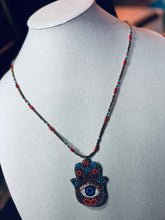 Load image into Gallery viewer, Hamsa & Evil Eye Necklace with Beads