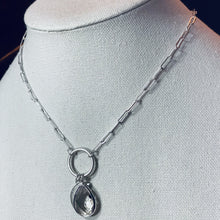 Load image into Gallery viewer, Crescent Moon Necklace with Clear Crystal
