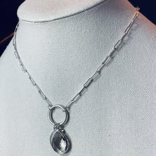 Load image into Gallery viewer, Crescent Moon Necklace with Clear Crystal