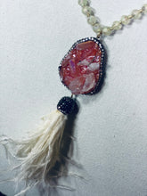 Load image into Gallery viewer, Beaded Crystal Pendant with Feathers
