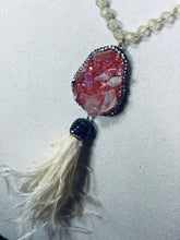 Load image into Gallery viewer, Beaded Crystal Pendant with Feathers