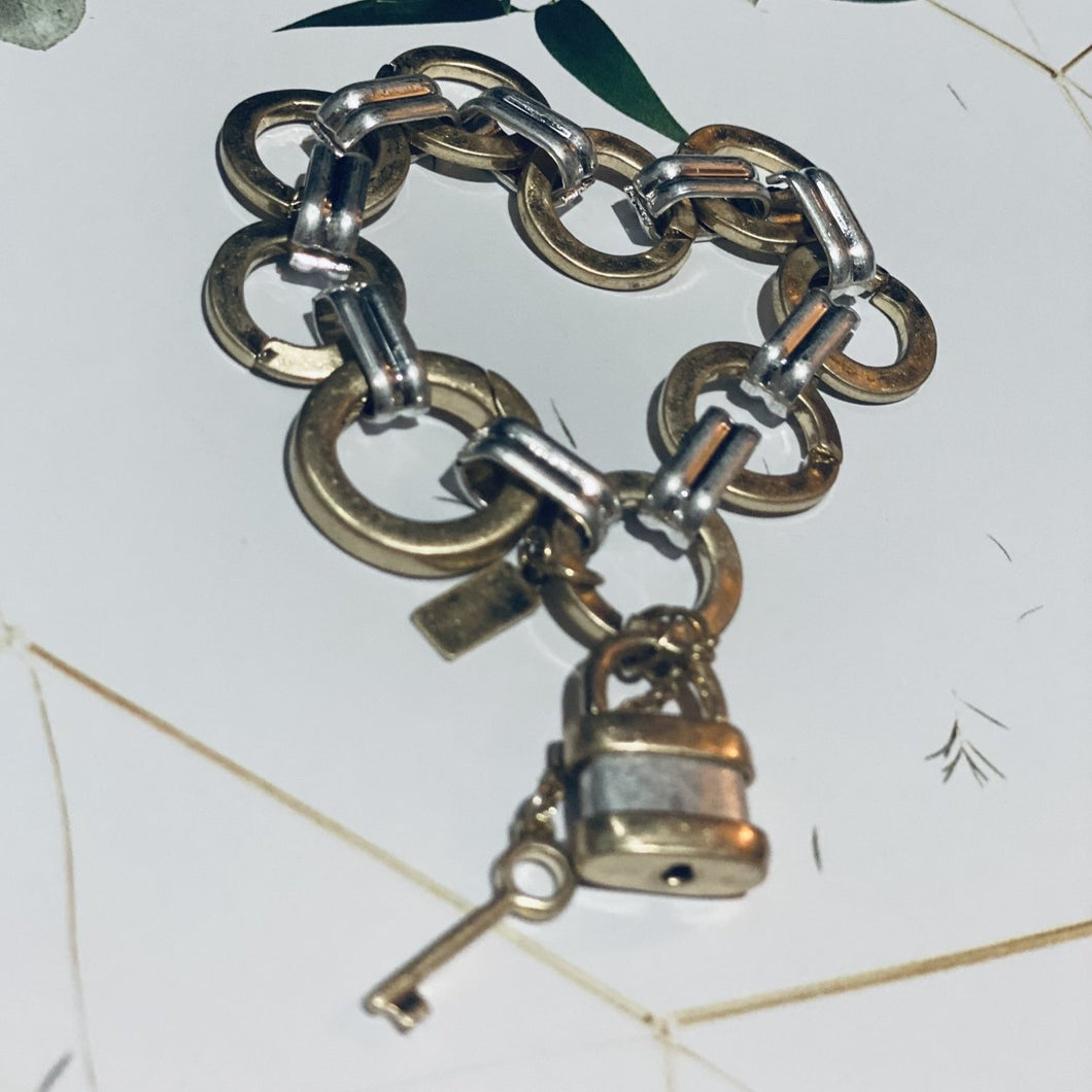 Padlock Pendant Bracelet with Charm