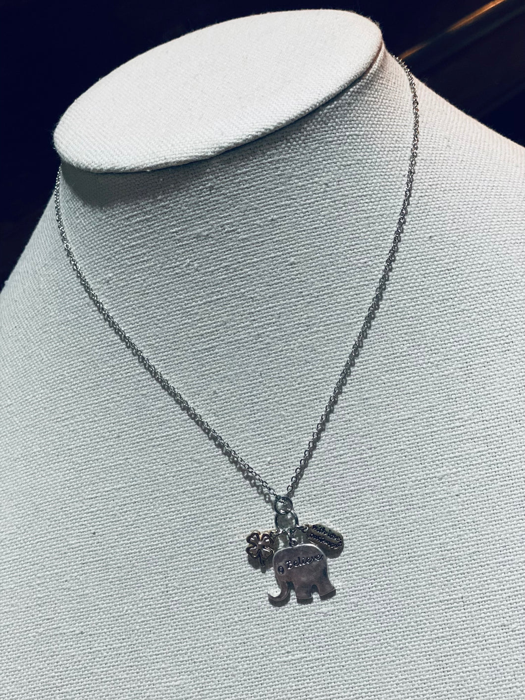 Elephant Necklace with Charms