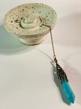 Load image into Gallery viewer, Crystal Pendulum with Bronze Decorative Detail