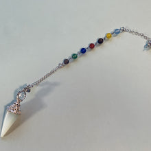 Load image into Gallery viewer, Crystal Point Pendulum with Seven Chakra Crystal Chain