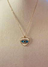 Load image into Gallery viewer, Evil Eye Heart Pendant