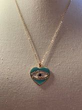 Load image into Gallery viewer, Evil Eye Heart Pendant