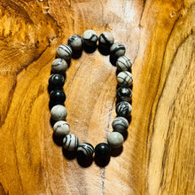 Load image into Gallery viewer, Black Net Jasper Crystal Bracelet