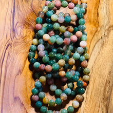Load image into Gallery viewer, Green & Red Flower Agate Crystal Bracelet