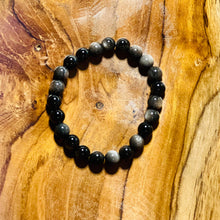 Load image into Gallery viewer, Silver Sheen Obsidian Crystal Bracelet