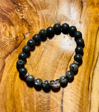 Load image into Gallery viewer, Lava Stone Owl Charm Bracelet