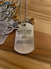 Load image into Gallery viewer, Whispering Souls Mantra Dog Tags with Healing Crystals
