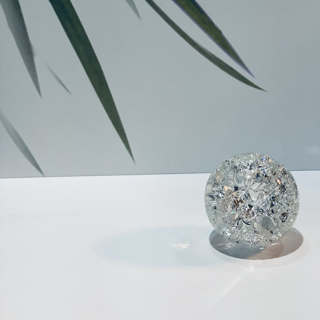 Clear Quartz Crystal Crackle Sphere