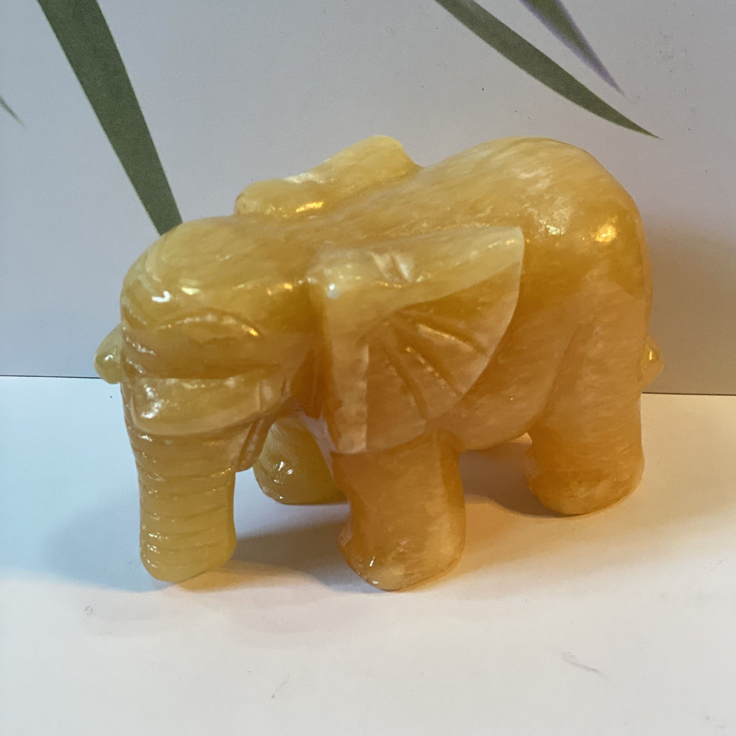 Large Yellow Jade Elephant