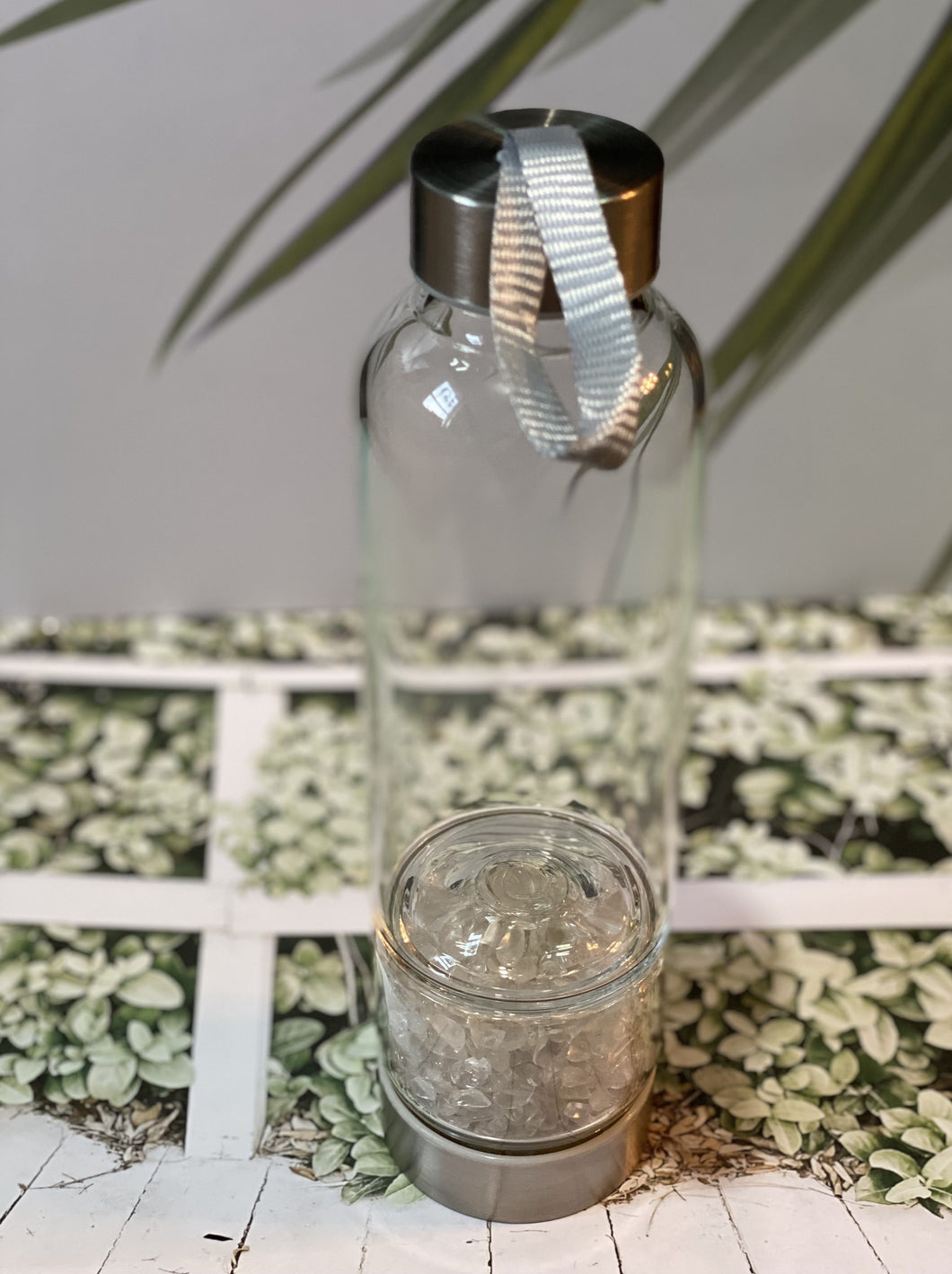 Natural Quartz Crystal Energy Healing Water Bottle