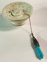Load image into Gallery viewer, Crystal Pendulum with Bronze Decorative Detail
