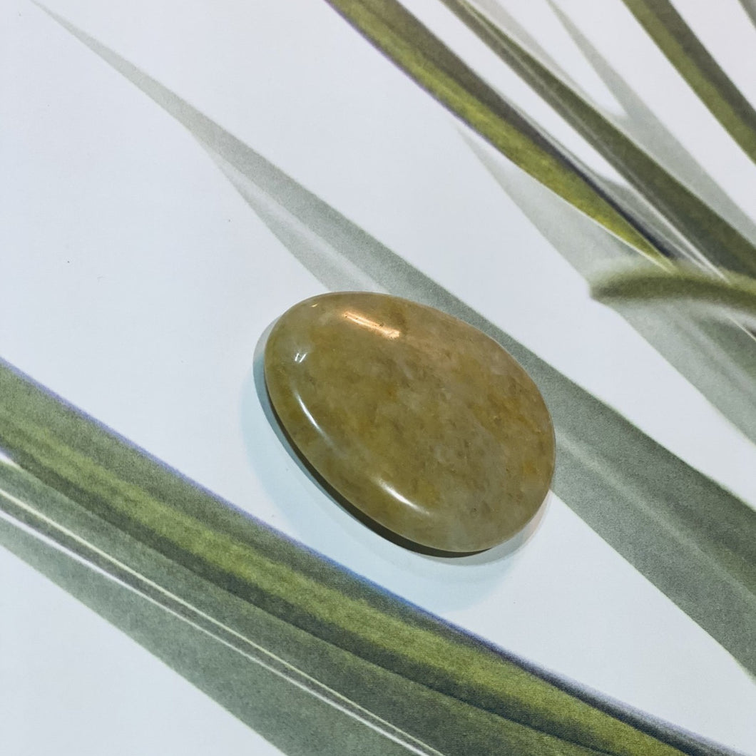 Cream Moonstone Crystal Palm Stone