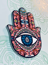 Load image into Gallery viewer, Hamsa Ceramic Decor with Evil Eye
