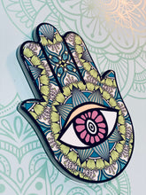 Load image into Gallery viewer, Hamsa Ceramic Decor with Evil Eye
