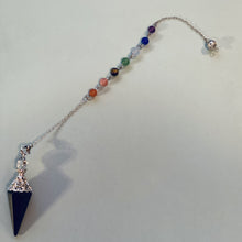 Load image into Gallery viewer, Crystal Point Pendulum with Seven Chakra Crystal Chain
