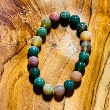 Load image into Gallery viewer, Green &amp; Red Flower Agate Crystal Bracelet
